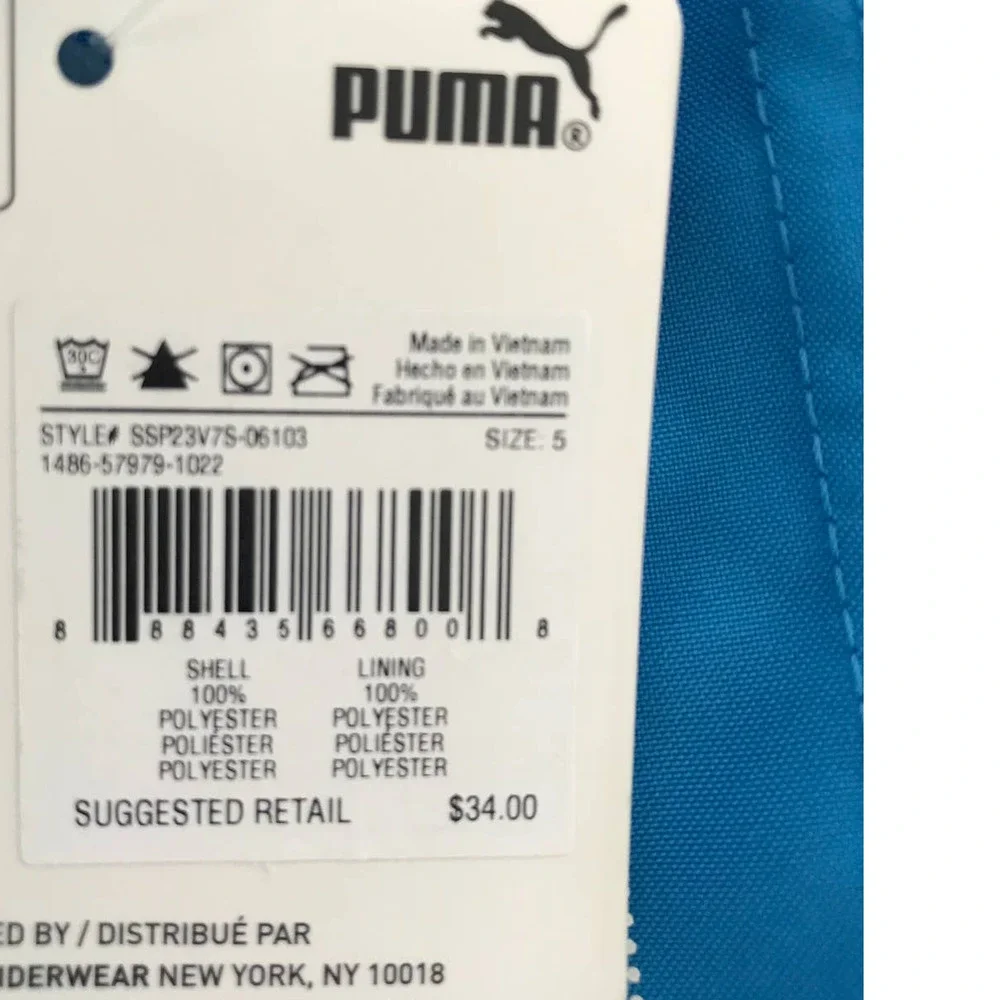 Puma Boys Neon Blue‎ Swim Trunks Size 5 NWT
